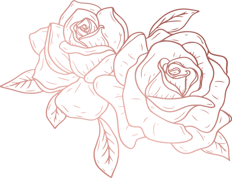 Metallic Monoline Rose Gold Roses